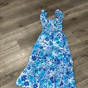 Blue Floral Maxi Dress